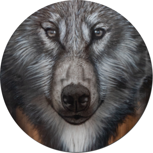 Wolfsdarstellung auf Longboard