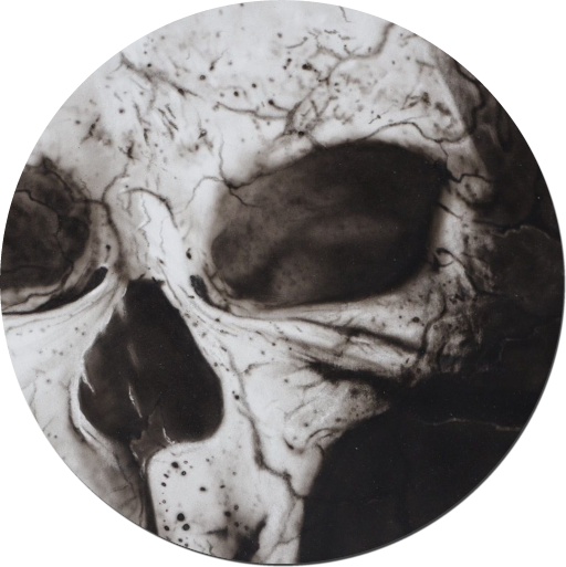 künstlerische Totenkopfdarstellung.
